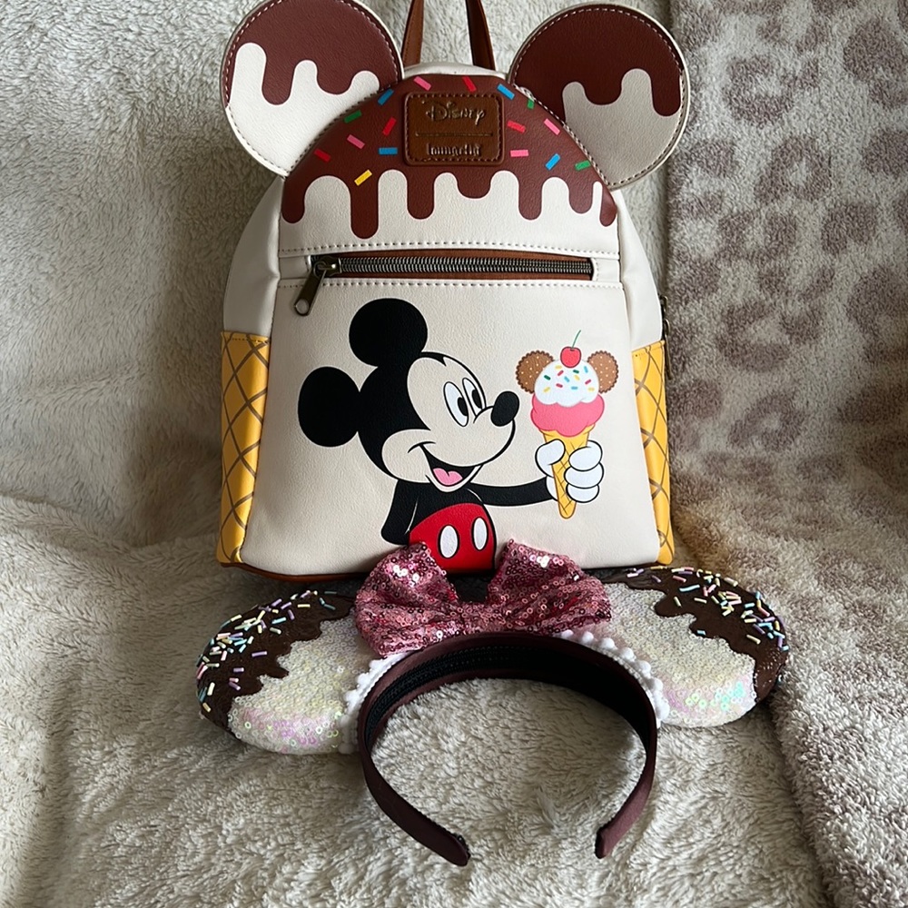 Disney and Loungefly mini backpack with matching ears!